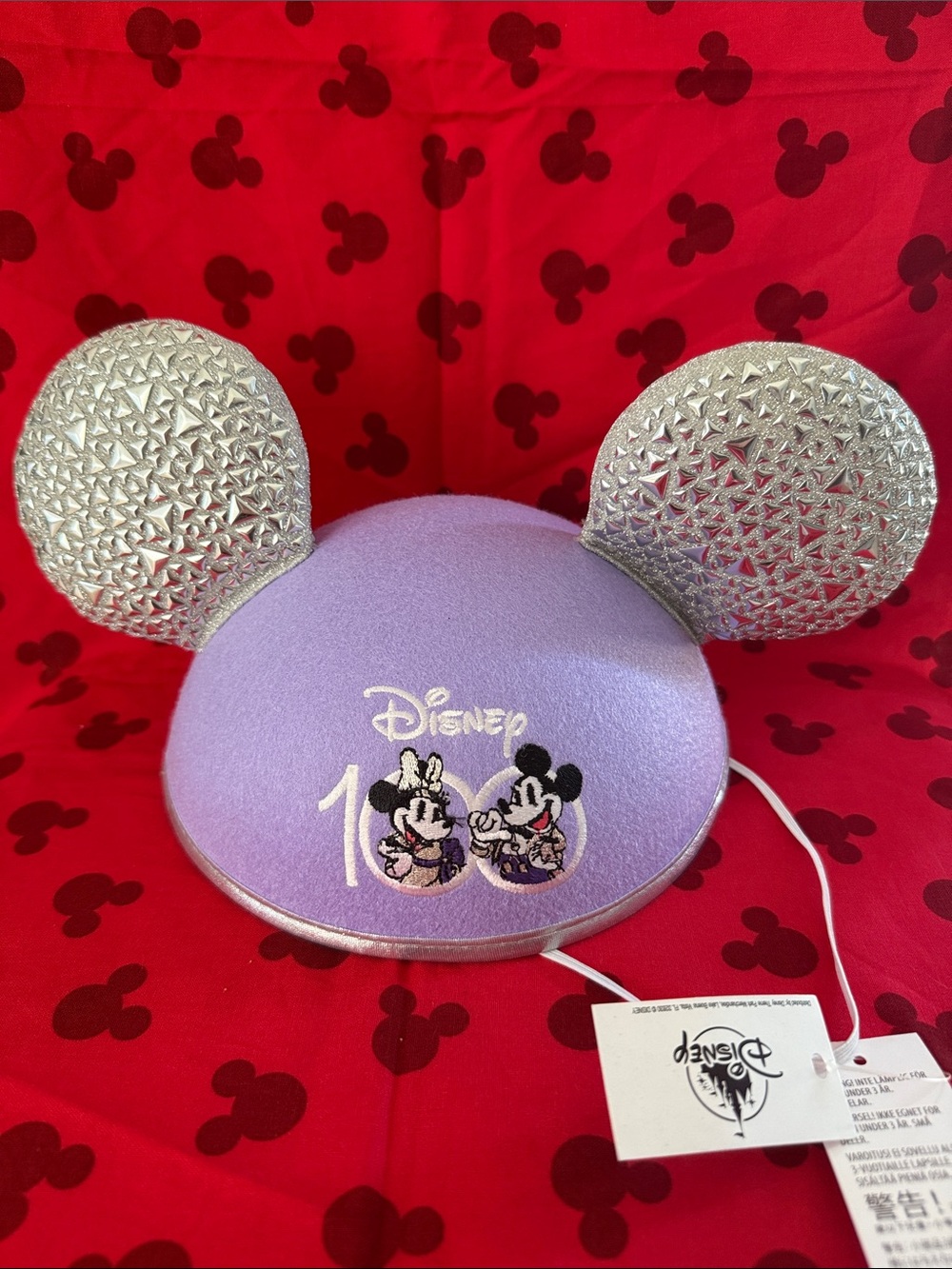 Disney Lavender and Silver 100th Anniversary Mickey Ears